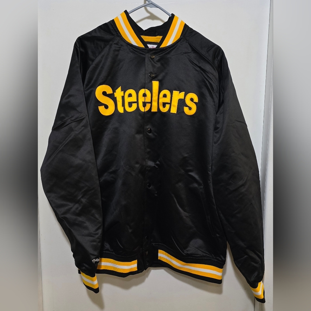 NWT Pittsburg Steelers Satin Jacket Official NFL Team Apparel Sz XL